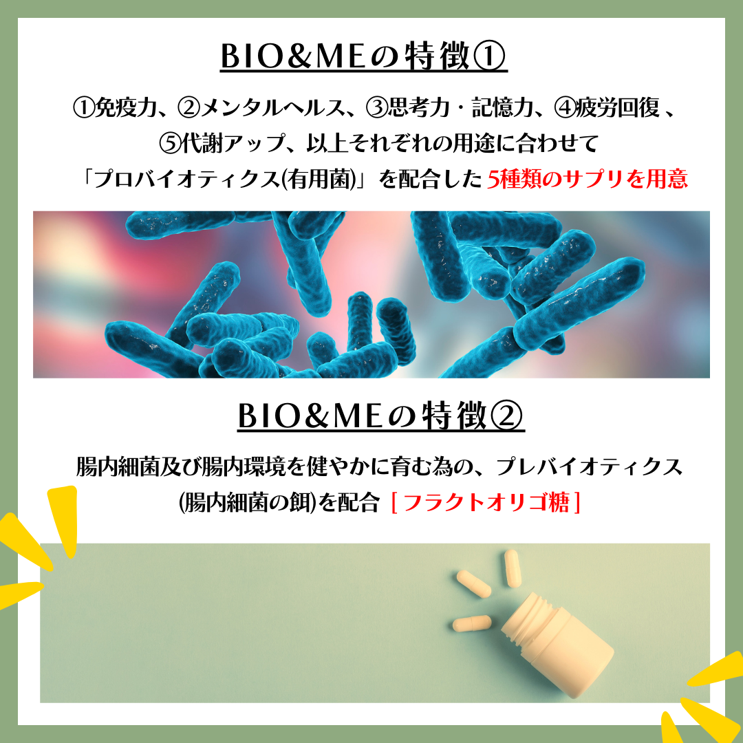 FORMULATION 4  - 疲労回復 - 「BIO&ME」PROBIOTICS